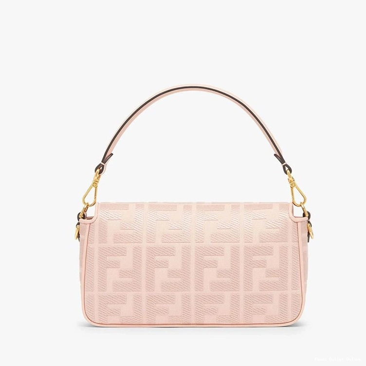 Affordable Medium FF Motif Canvas with Cut Strap Laser Baguette Bag Fendi Pink In 0712